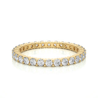 2.00mm Round Stone Moissanite Eternity Band in White Gold