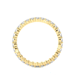 2.00mm Round Stone Moissanite Eternity Band in Yellow Gold
