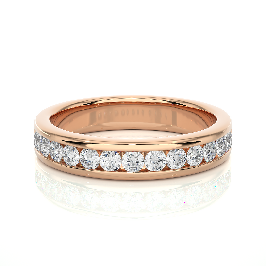 2.20 Mm Moissanite Channel Set Wedding Band In Silver