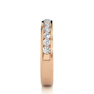 2.20mm Channel Pave Moissanite Band in Rose Gold