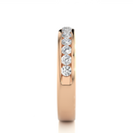 Load image into Gallery viewer, 2.20 Mm Channel Set Pave Round Moissanite Wedding Band In Rose Gold Loose Moissanite
