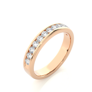 2.20mm Channel Pave Moissanite Band in Rose Gold