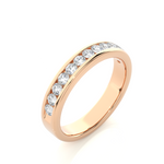 Load image into Gallery viewer, 2.20 Mm Channel Set Pave Round Moissanite Wedding Band In Rose Gold Loose Moissanite
