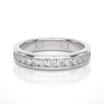 Load image into Gallery viewer, 2.20 Mm Channel Set Pave Round Moissanite Wedding Band In Rose Gold
