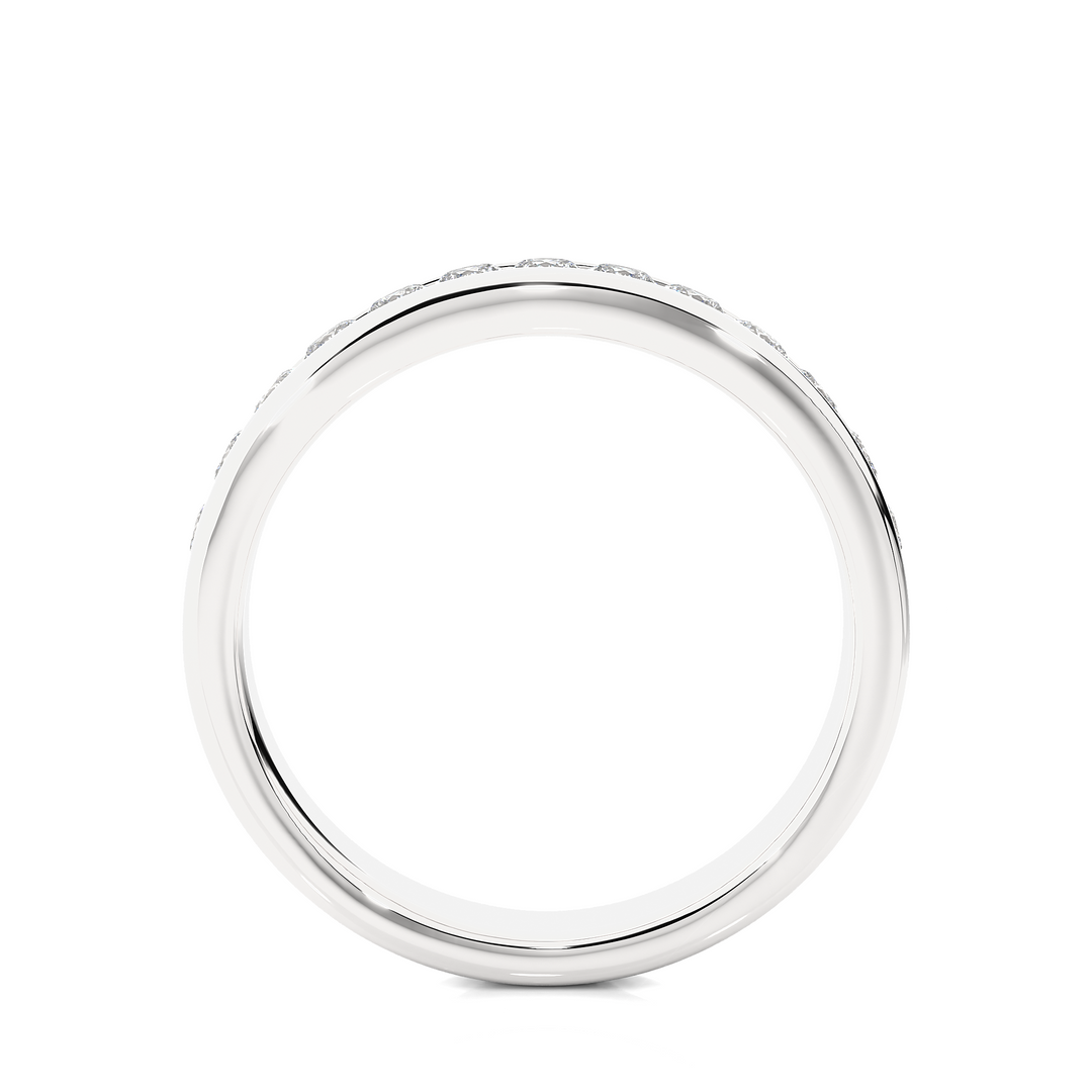 2.20 Mm Moissanite Channel Set Wedding Band In Silver