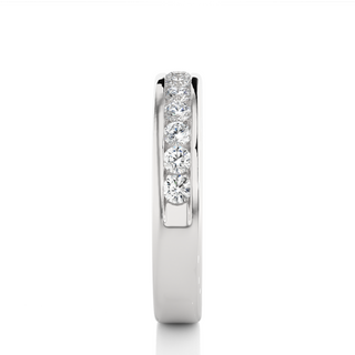 2.20mm Channel Pave Moissanite Band in White Gold