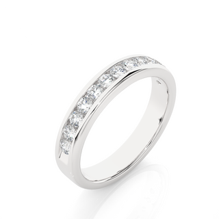 2.20mm Channel Pave Moissanite Band in Silver