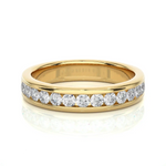 Load image into Gallery viewer, 2.20mm Channel Pave Moissanite Ring yellow gold
