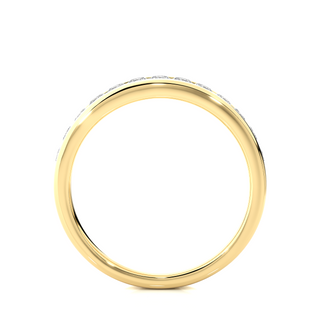 2.20mm Channel Pave Moissanite Band in Yellow Gold