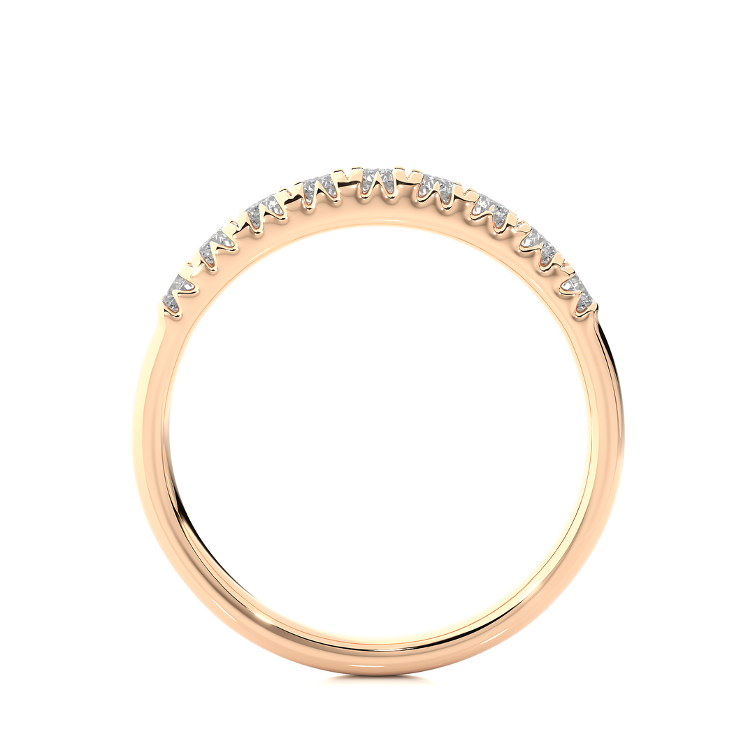 2.40 Mm Round Stone Moissanite Half Eternity Band In Rose Gold