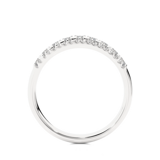 2.40mm Round Stone Moissanite Half Eternity Band in Silver
