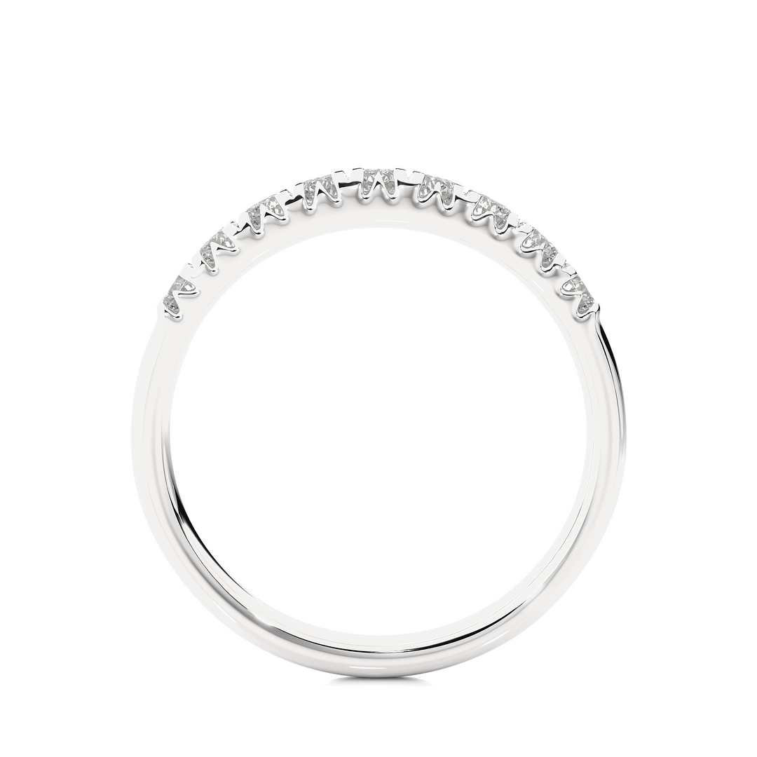 2.40 Mm Round Stone Moissanite Half Eternity Band In Silver