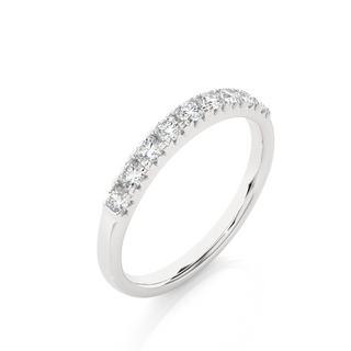 2.40mm Round Stone Moissanite Half Eternity Band in Silver