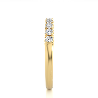 2.40mm Round Stone Moissanite Half Eternity Band in Yellow Gold