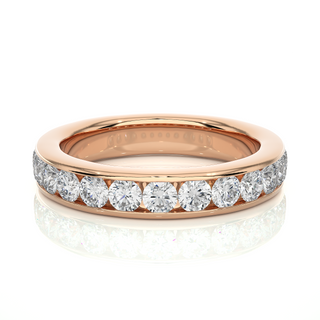 2.70 mm Round Stone Channel Setting Moissanite Ring rose gold