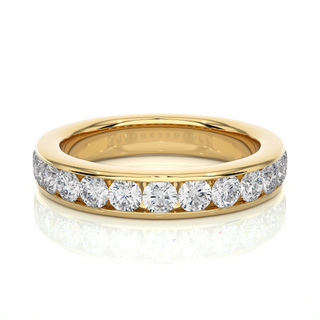 2.70 mm Round Stone Channel Setting Moissanite Ring yellow gold