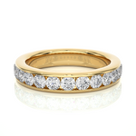 Load image into Gallery viewer, 2.70 Mm Channel Set Round Stone Moissanite Band In Rose Gold
