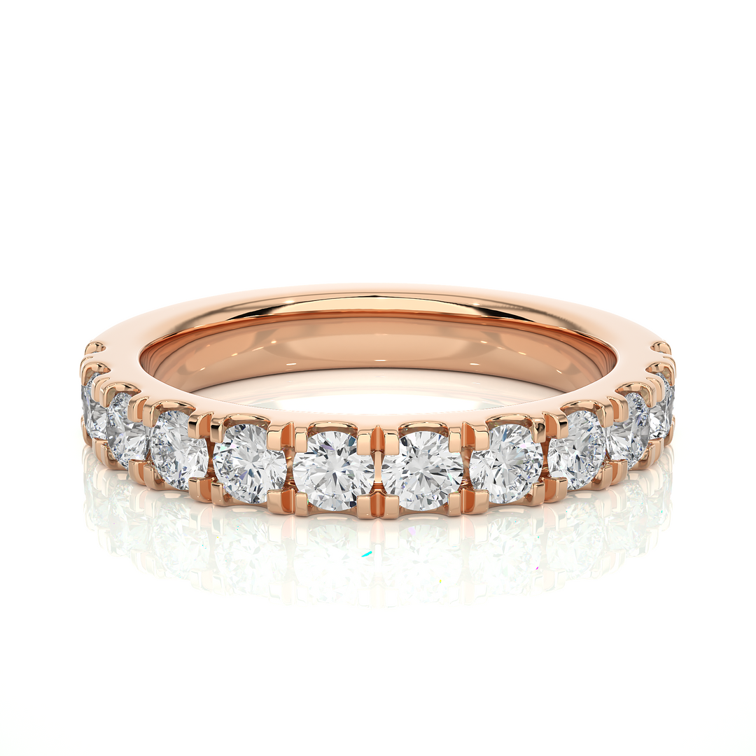 1.5 Carat French V-Split Moissanite Eternity Band in Silver