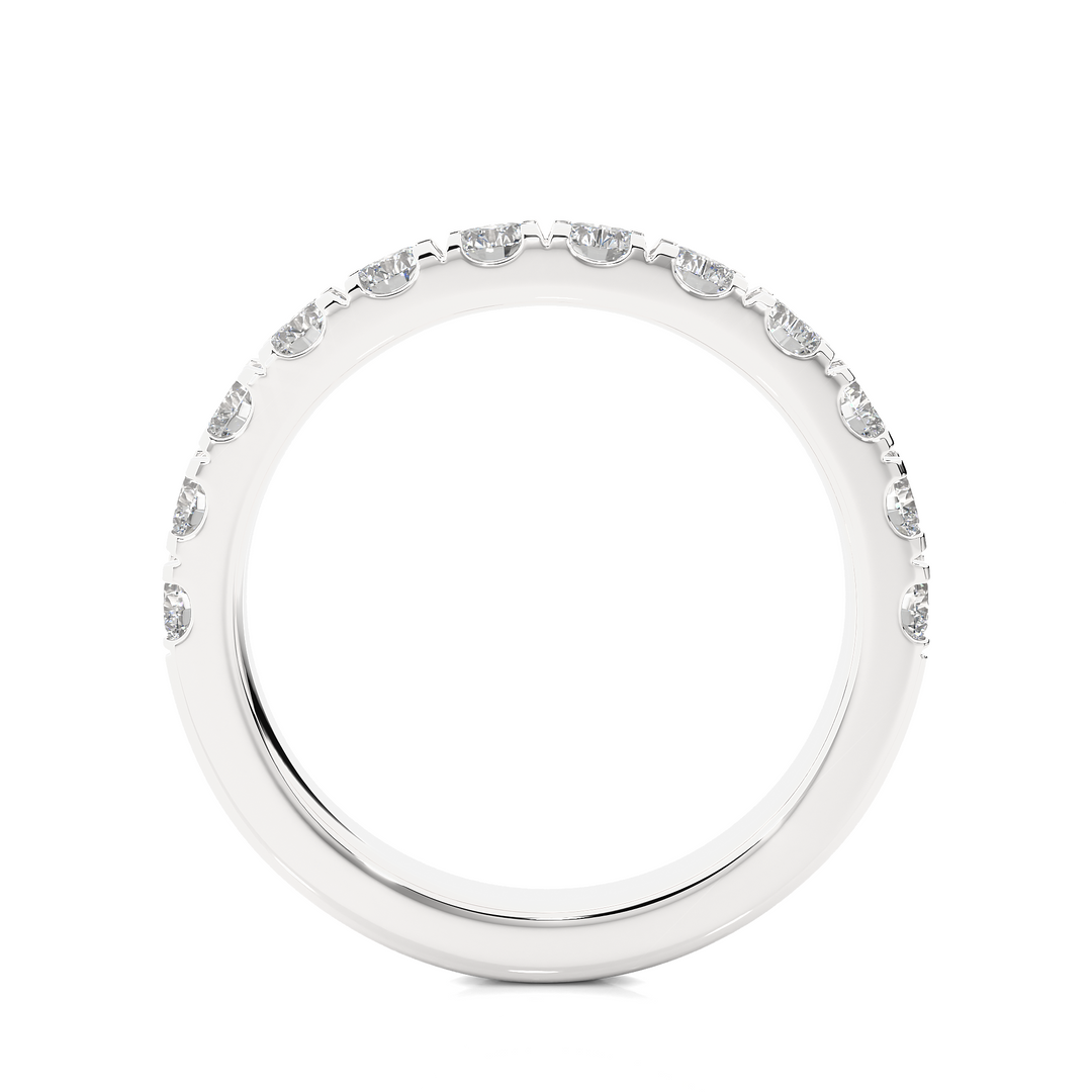 1.5 Carat French V-Split Moissanite Eternity Band in Silver