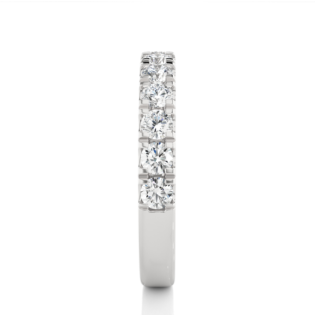 1.5 Carat French V-Split Moissanite Eternity Band in Silver