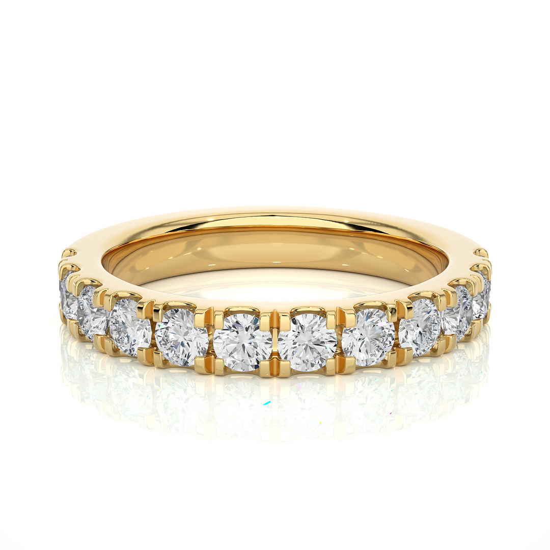 2.80 Mm French V-Split Moissanite Eternity Band In White Gold