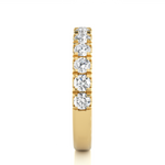 Load image into Gallery viewer, 1.5 Ct French V-Split Moissanite Eternity Band in Yellow Gold
