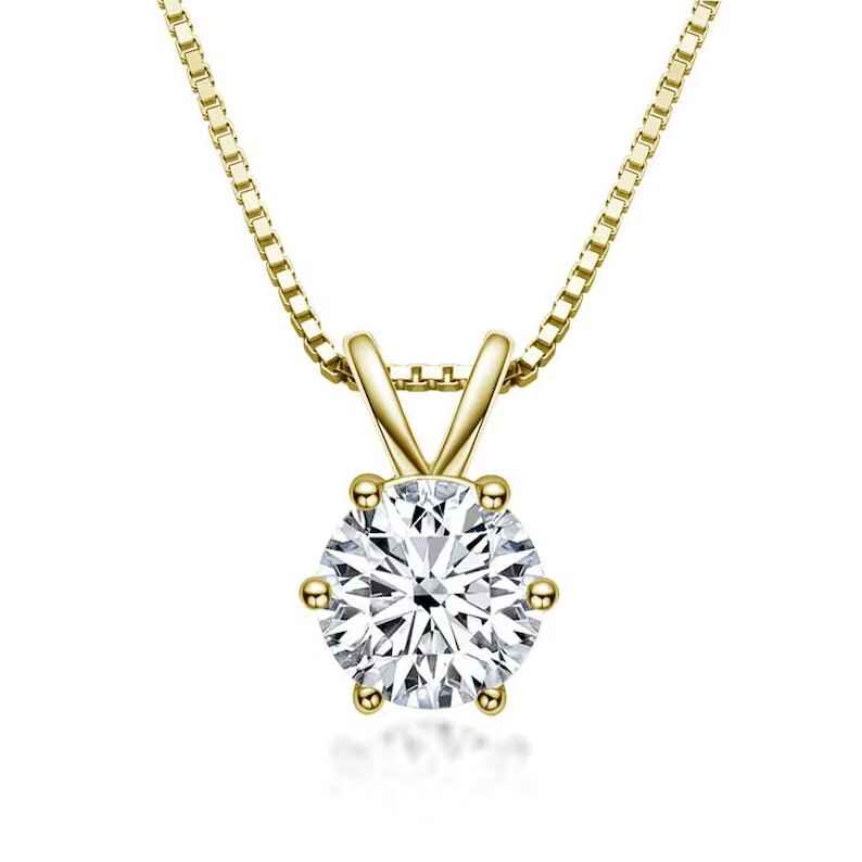 2 Carat Round Cut Solitaire Moissanite Solitaire Pendant in Silver