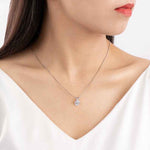Load image into Gallery viewer, 2 Carat Round Cut Solitaire Moissanite Solitaire Pendant in Silver
