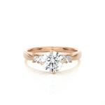 Load image into Gallery viewer, 1 Ct Round Cut Moissanite Five Stone Engagement Ring In Yellow Gold
