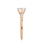 Load image into Gallery viewer, 1 Ct Round Cut Moissanite Five Stone Engagement Ring In Rose Gold
