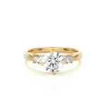 Load image into Gallery viewer, 1 Ct Round Cut Moissanite Five Stone Engagement Ring In Rose Gold
