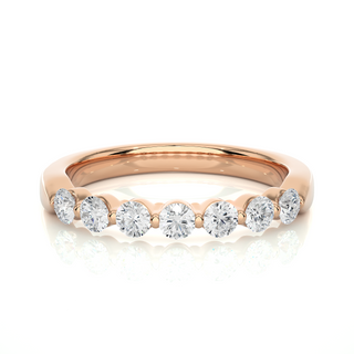 2.70mm 7-Stone Bar Setting Moissanite Ring in Yellow Gold