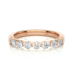 Load image into Gallery viewer, 2.70 Mm 7 Stone Round Moissanite Ring In Yellow Gold
