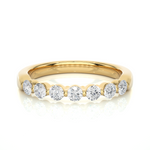Load image into Gallery viewer, 7-Stone Bar Setting Moissnaite Ring yellow gold
