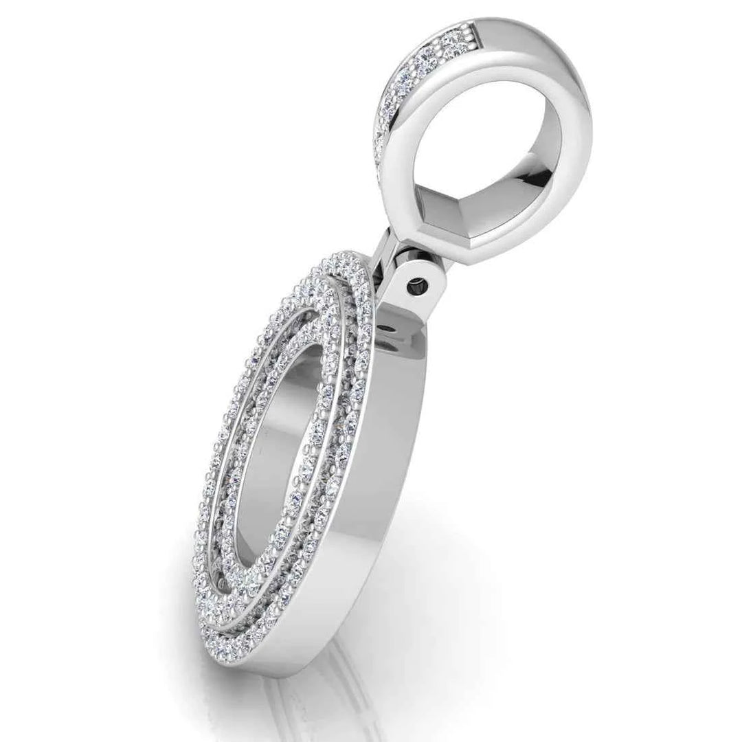 3 Carat Round Shaped Moissanite Letter "O" Pendant in Yelllow Gold