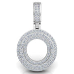 Load image into Gallery viewer, 3 Carat Round Shaped Moissanite Letter "O" Pendant in Yelllow Gold
