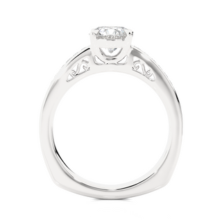 1.4ct Basket Setting With Filigree Pattern Moissanite Ring in White Gold