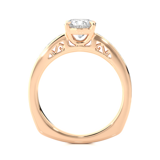 1.4ct Basket Setting With Filigree Pattern Moissanite Ring in Rose Gold