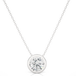 Load image into Gallery viewer, 1.50 Ct Bezel Round Stone Moissanite Pendant In Yellow Gold
