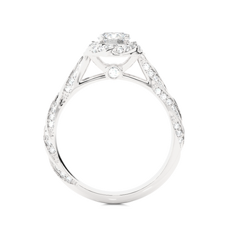 1.5ct Bridge Accent Moissanite Engagement Ring in Silver