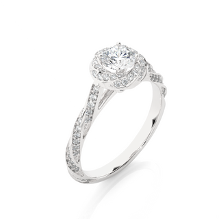 1.5ct Bridge Accent Moissanite Engagement Ring in White Gold