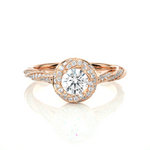 Load image into Gallery viewer, 1.50 Carat Round Moissanite Fancy Halo Engagement Ring In Yellow Gold
