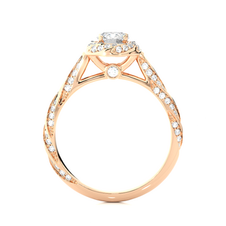 1.5ct Bridge Accent Moissanite Engagement Ring in Rose Gold