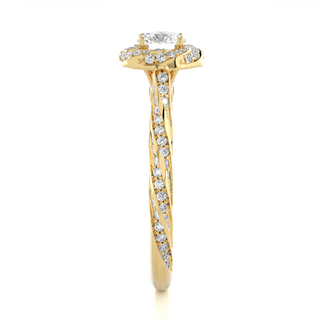 1.5ct Bridge Accent Moissanite Engagement Ring in Yellow Gold