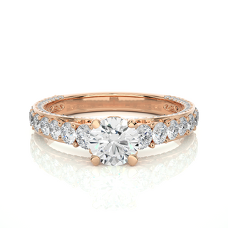 Bridge Setting With Accent Wedding Ring rose gold