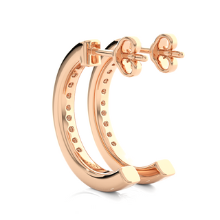 C-Hoop Moissanite Earrings rose gold