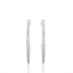 Load image into Gallery viewer, 0.5 Carat Round Moissanite Push Back C Hoop Earrings In White Gold
