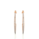 Load image into Gallery viewer, 0.5 Carat Round Moissanite Push Back C Hoop Earrings In White Gold
