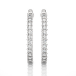 Load image into Gallery viewer, C-Hoop Surface Prong Moissanite Earrings silver
