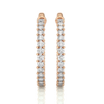 Load image into Gallery viewer, 2 Ct Round Moissanite Surface Prong C Hoop Earrings In White Gold
